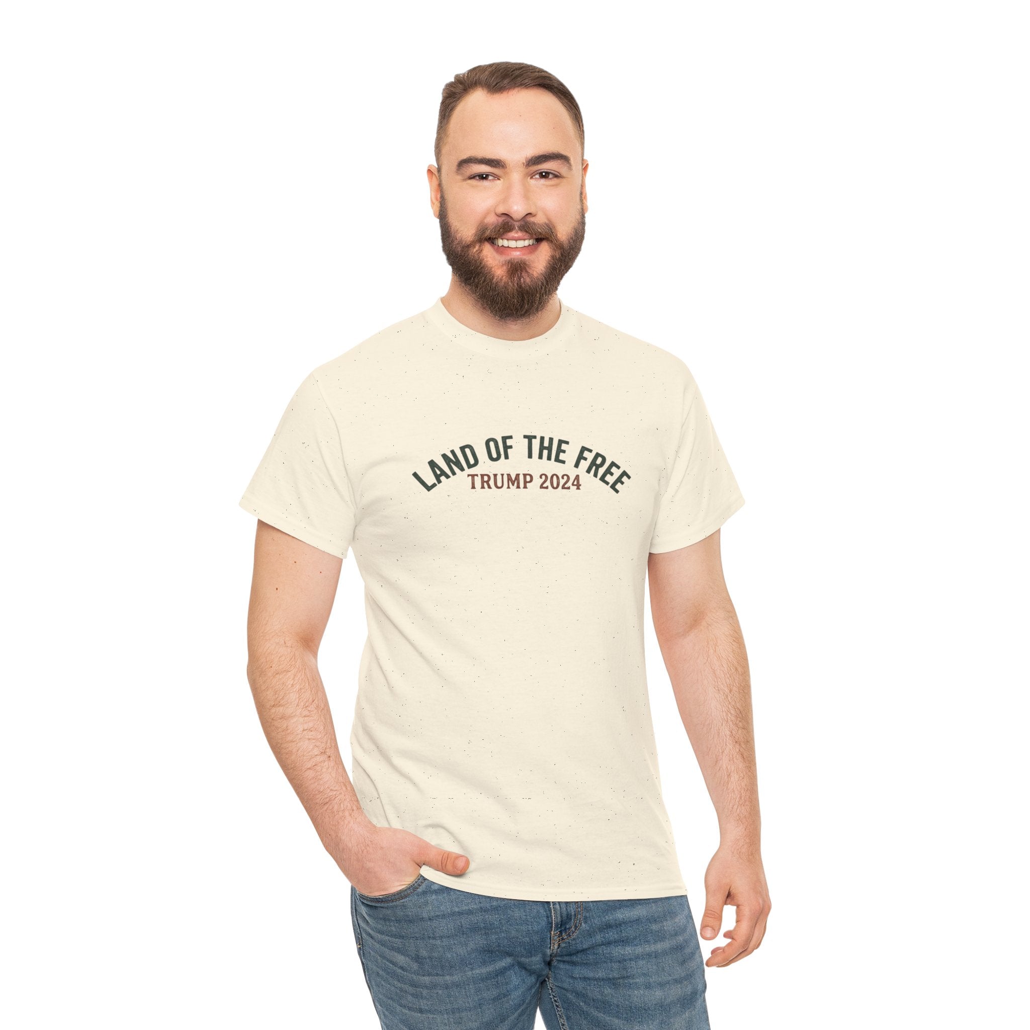 Land of the Free Graphic Tee – Vintage Mountain Campaign Design