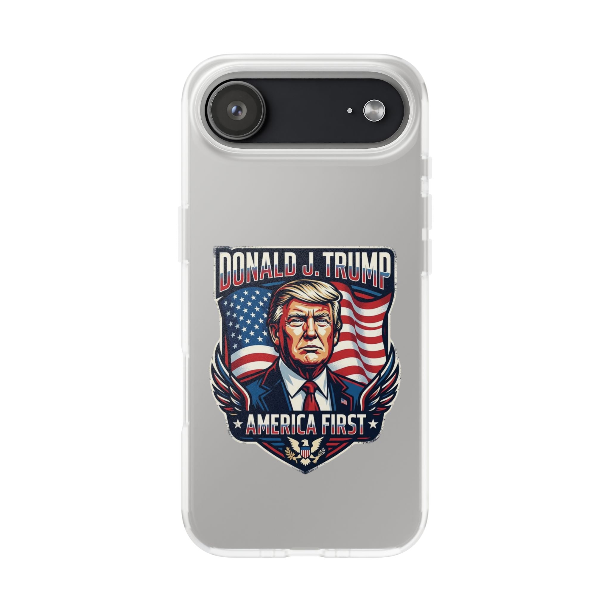 Political Phone Case — 'America First' Patriotic Shield Design