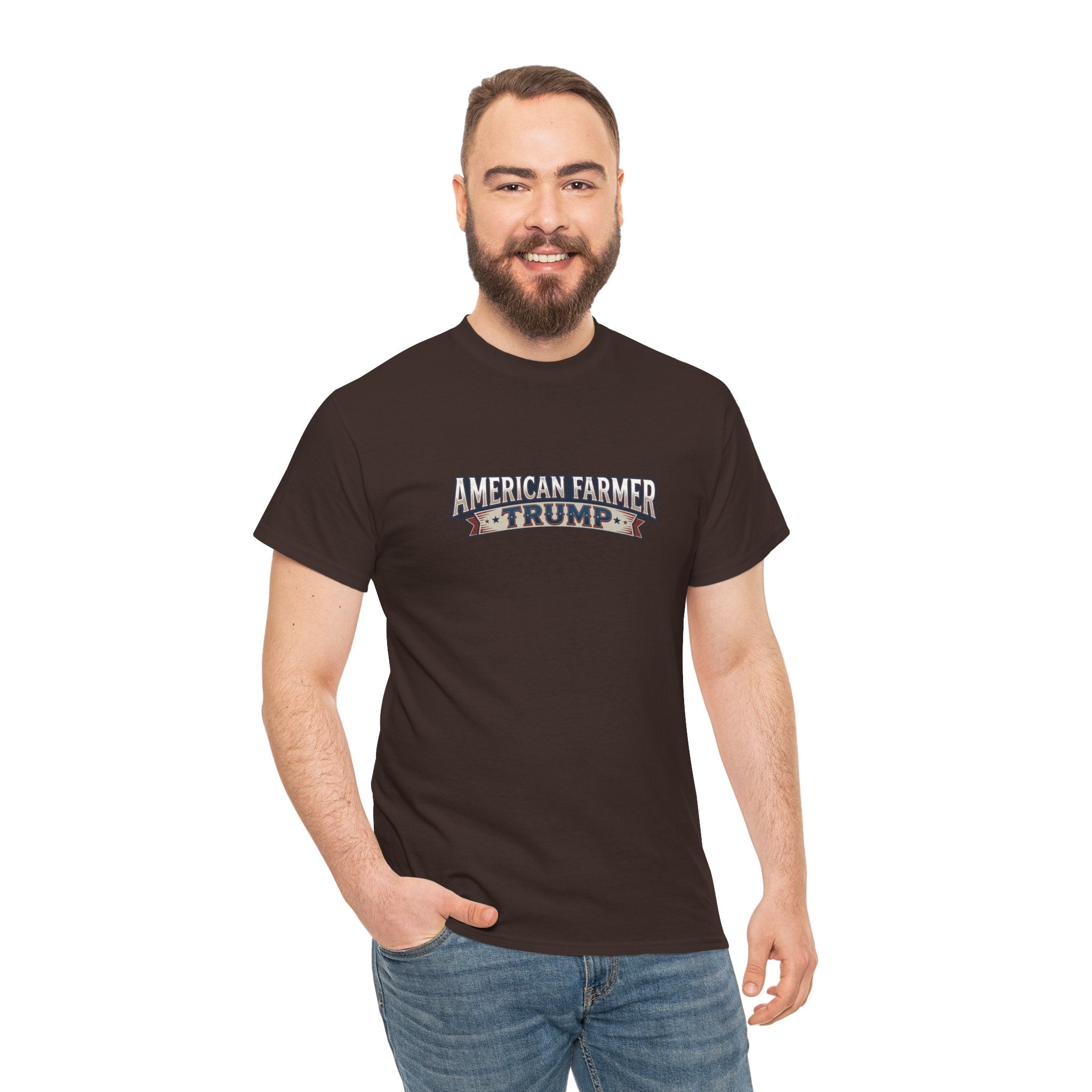 American Farmer Trump T-Shirt – Patriotic Tractor Graphic Tee
