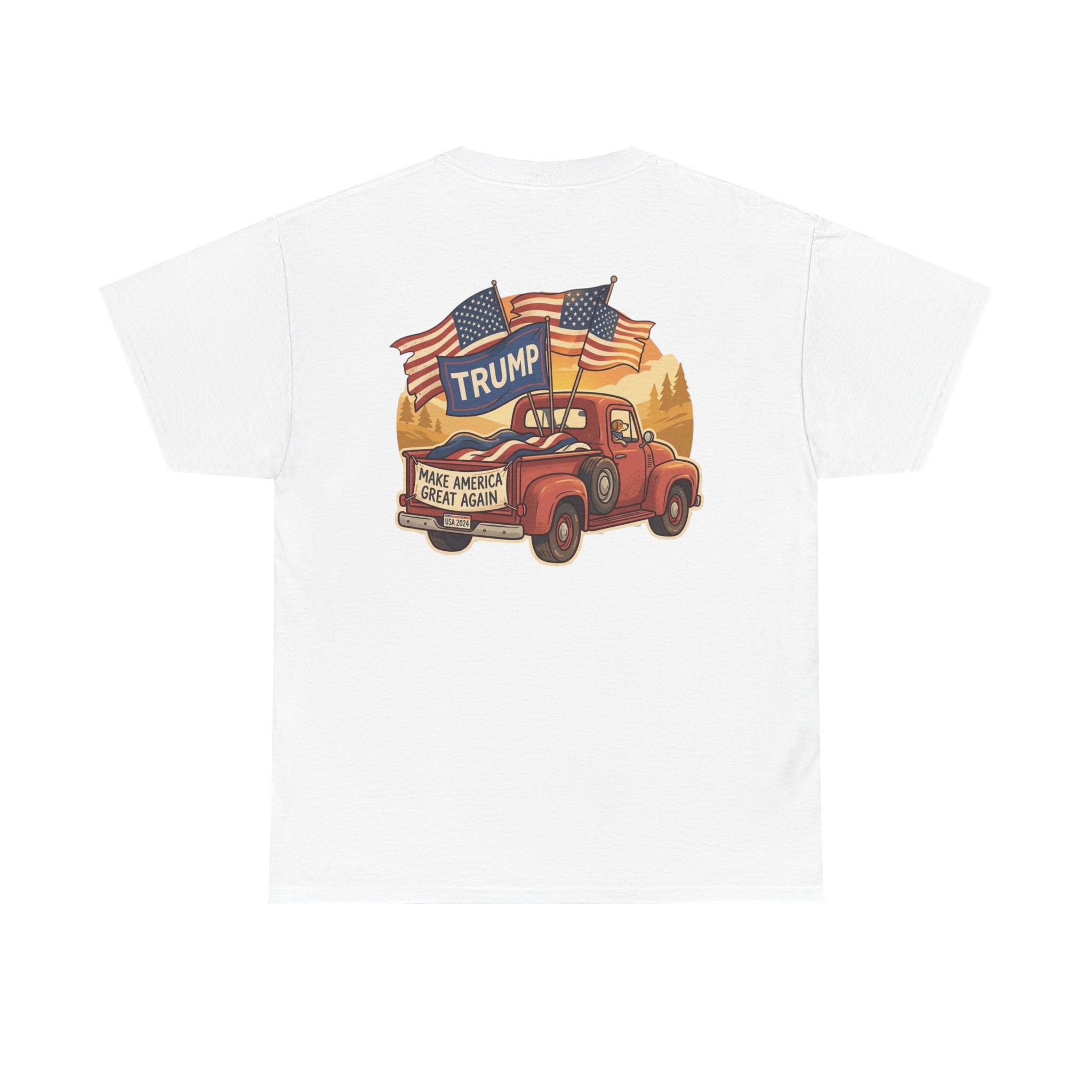 Trump Vintage Truck T-Shirt – Make America Great Again Flag Tee