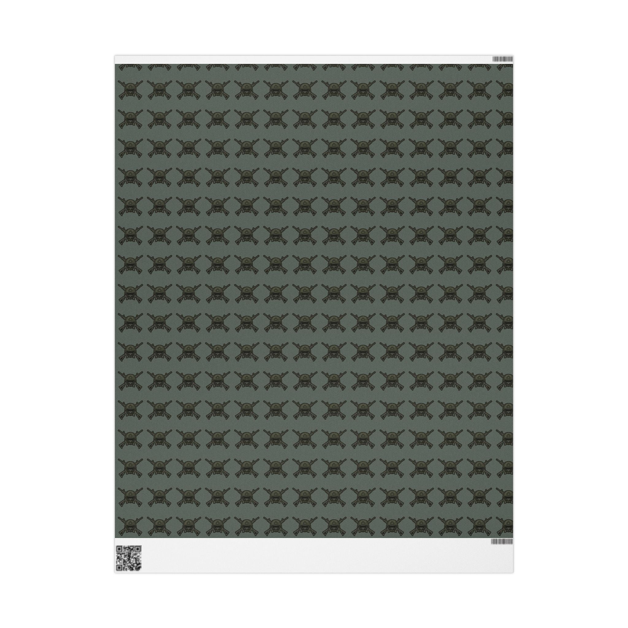 Wrapping Paper - Olive Green Viking Helmet Pattern Gift Wrap