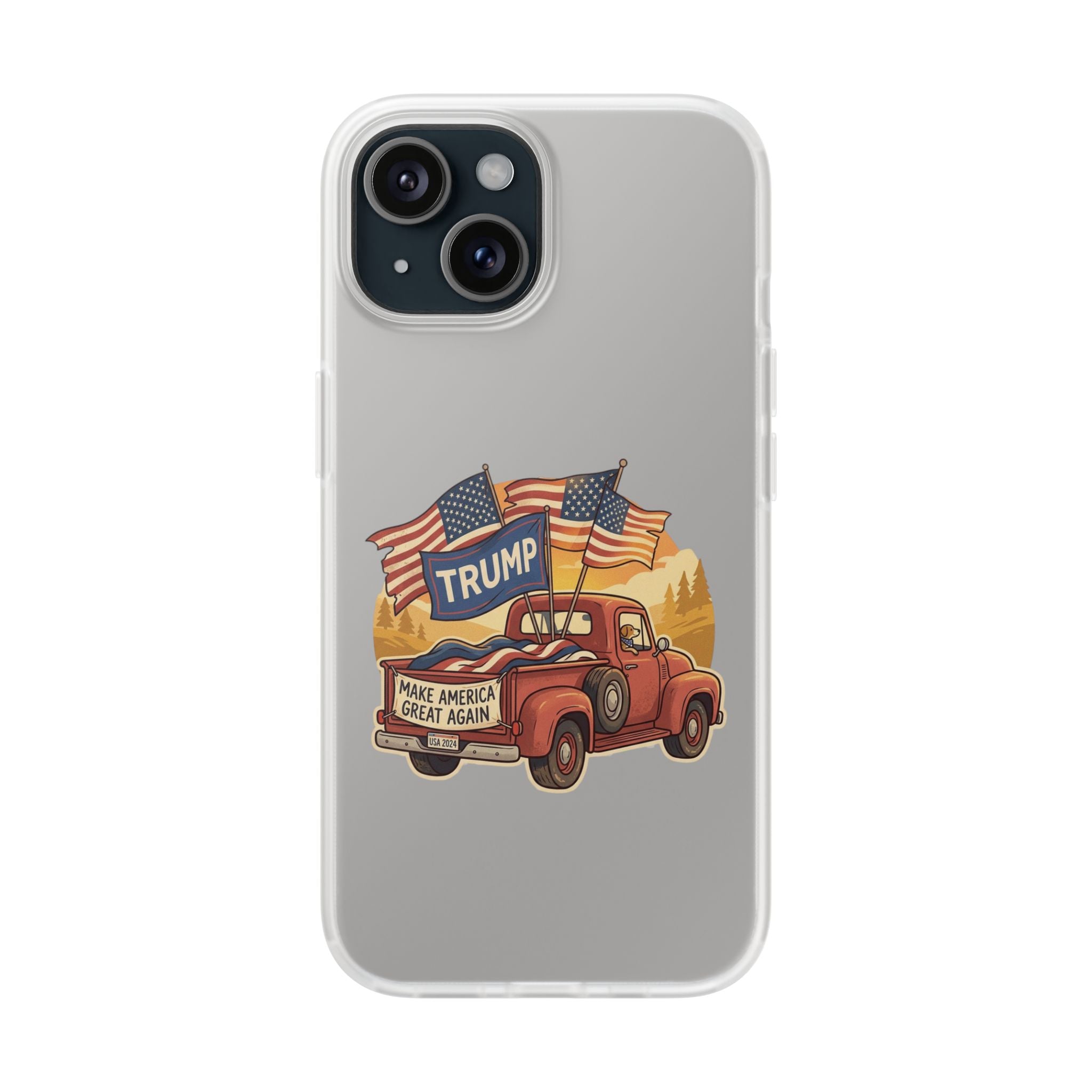 Trump Truck Phone Case — Patriotic MAGA Flag iPhone Case