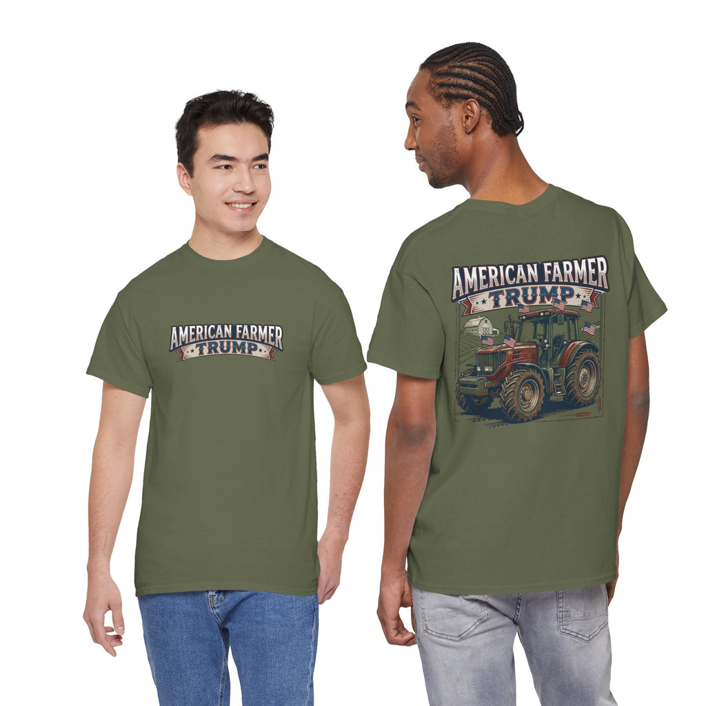 American Farmer Trump T-Shirt – Patriotic Tractor Graphic Tee