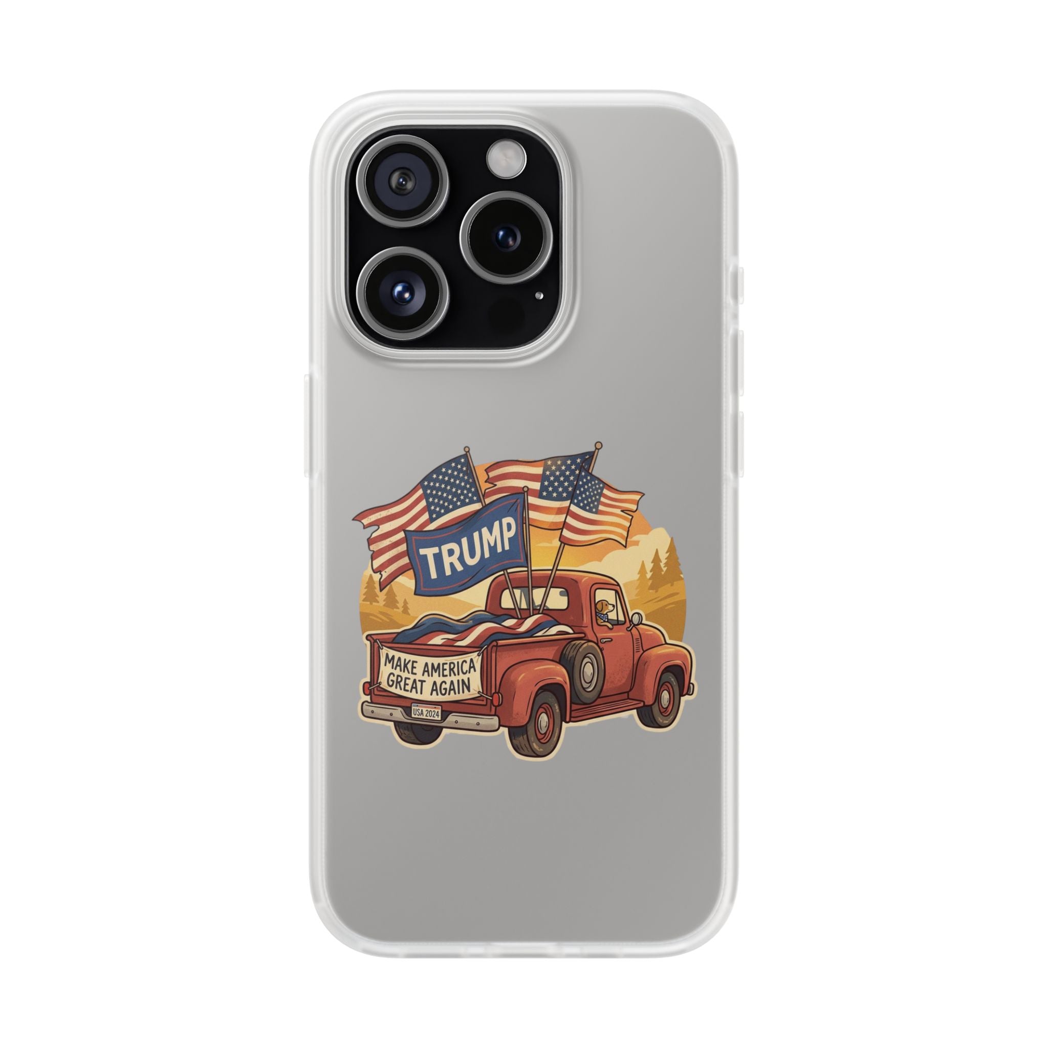 Trump Truck Phone Case — Patriotic MAGA Flag iPhone Case