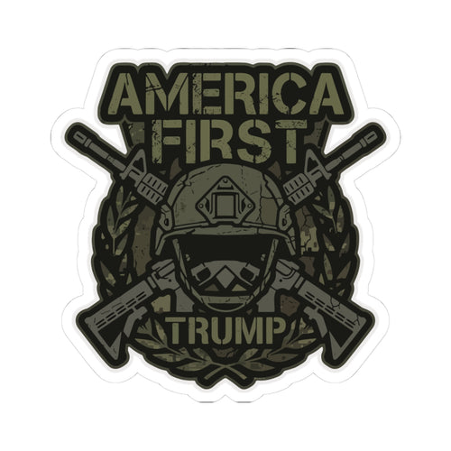 America First Trump Military-Style Kiss-Cut Sticker