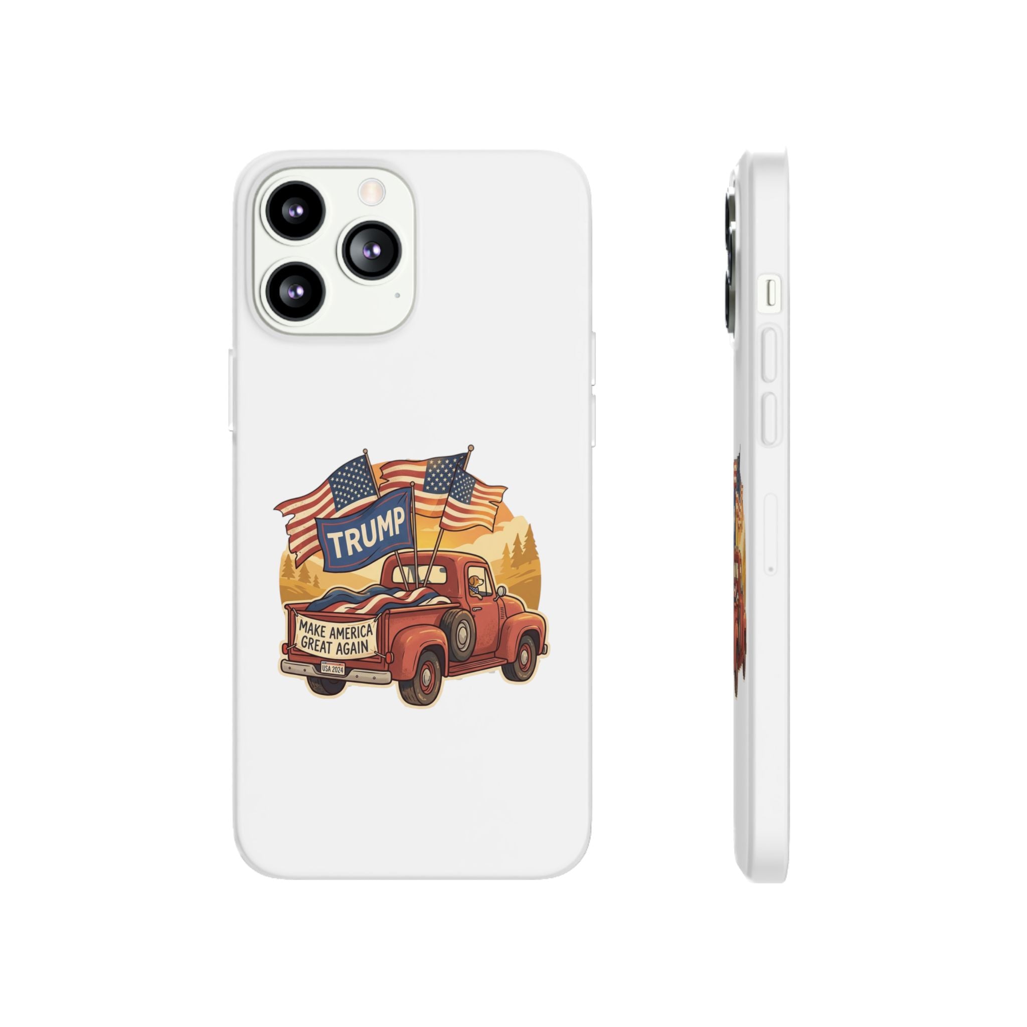 Trump Truck Phone Case — Patriotic MAGA Flag iPhone Case