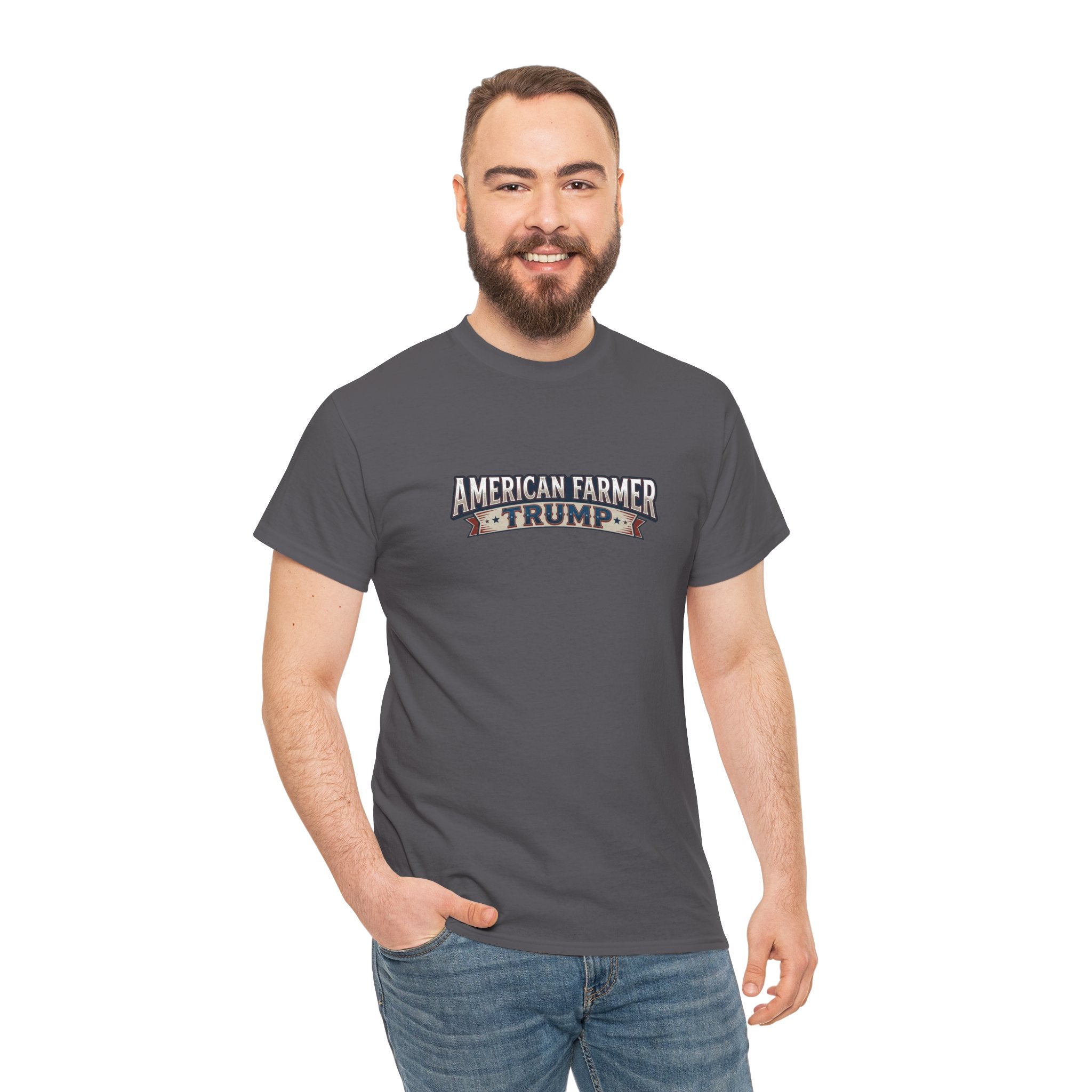 American Farmer Trump T-Shirt – Patriotic Tractor Graphic Tee