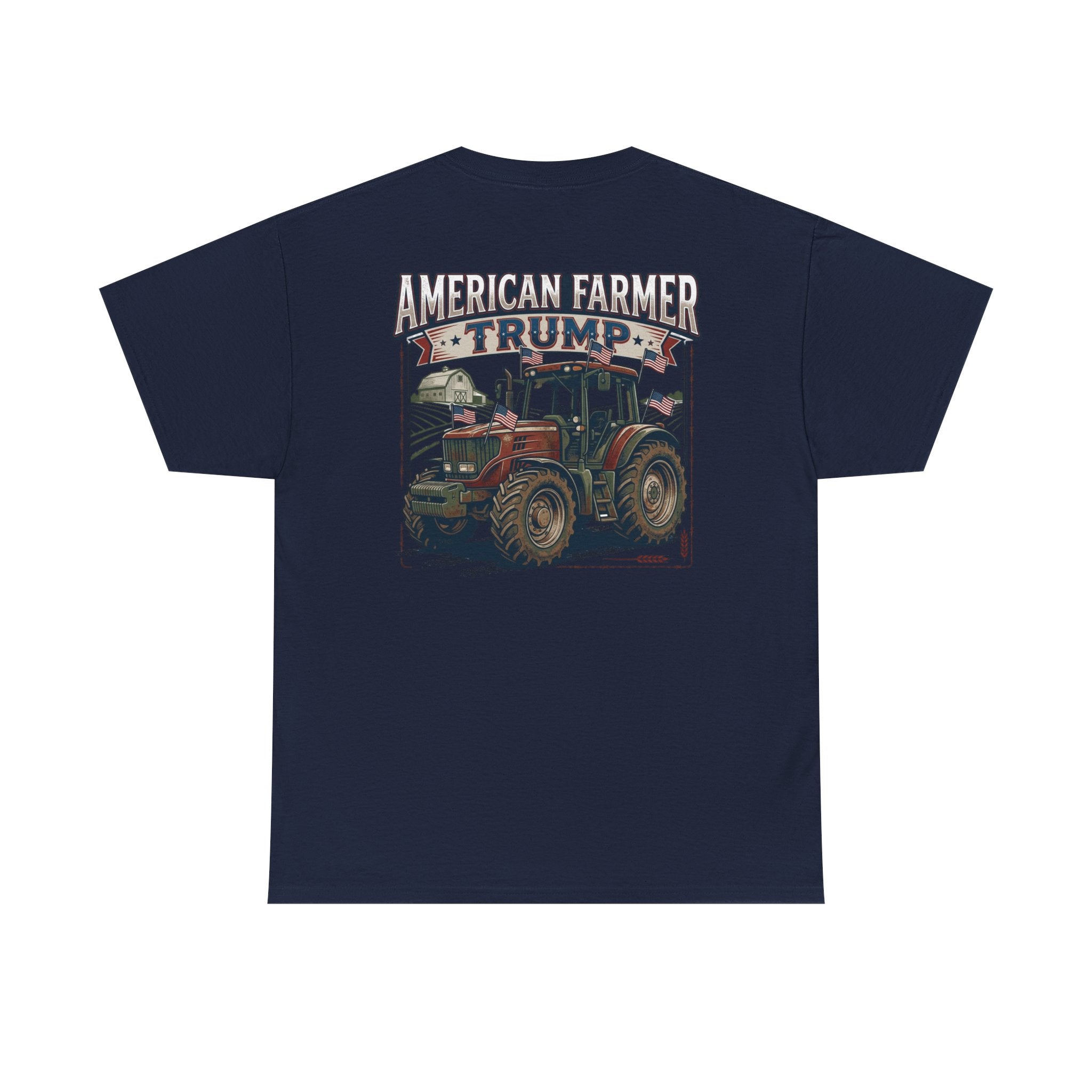 American Farmer Trump T-Shirt – Patriotic Tractor Graphic Tee