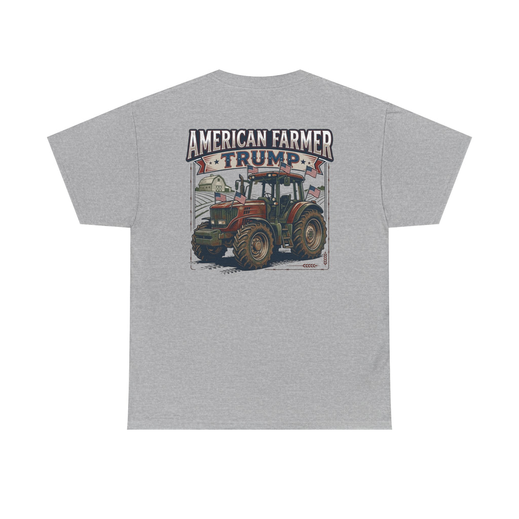American Farmer Trump T-Shirt – Patriotic Tractor Graphic Tee