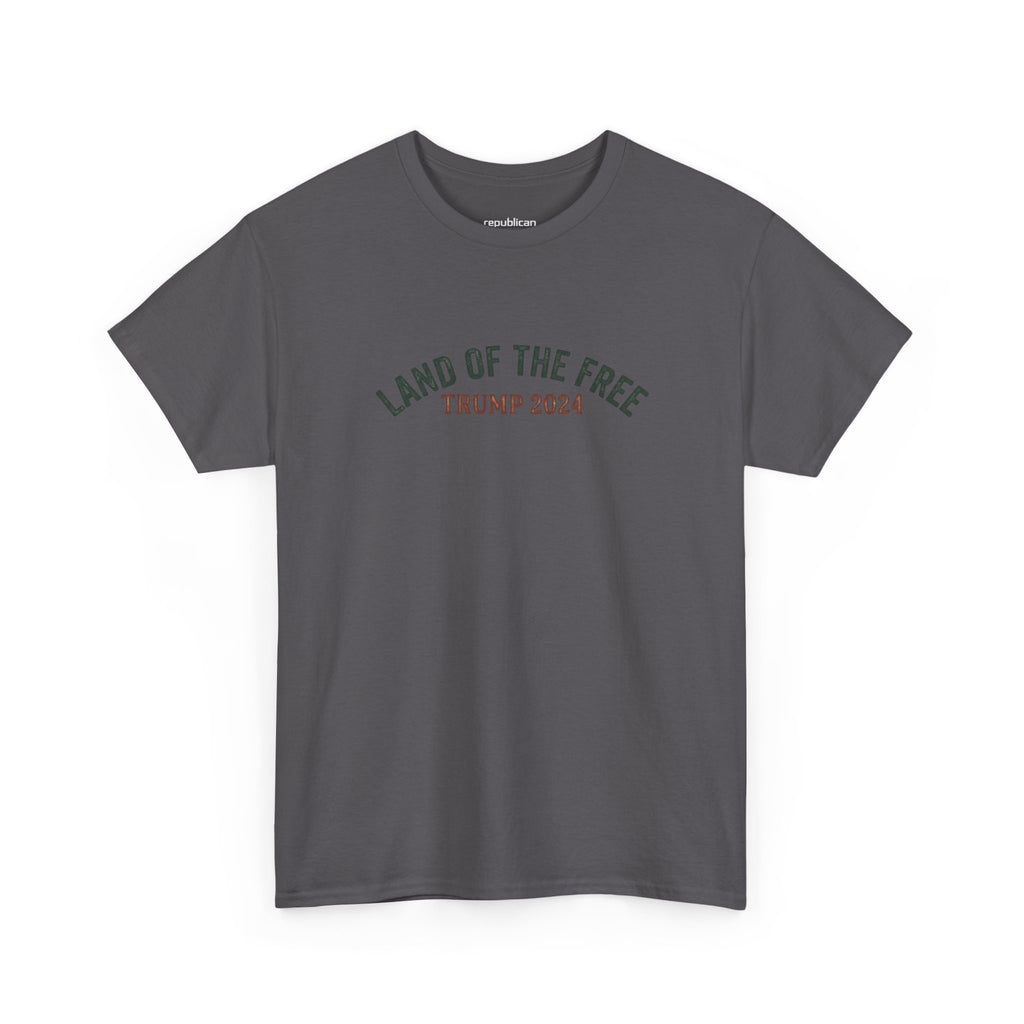Land of the Free Graphic Tee – Vintage Mountain Campaign Design