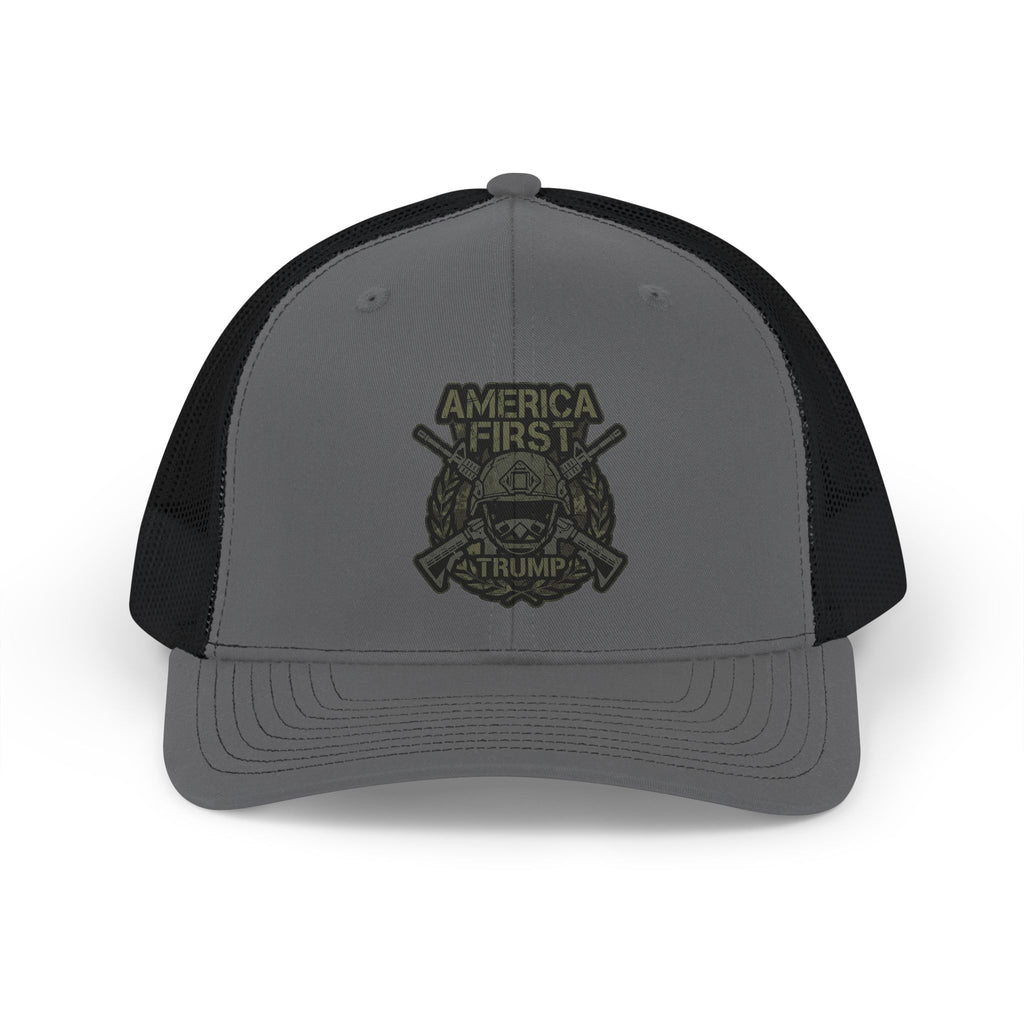America First Trucker Cap – Patriotic 'America First' Mesh Snapback