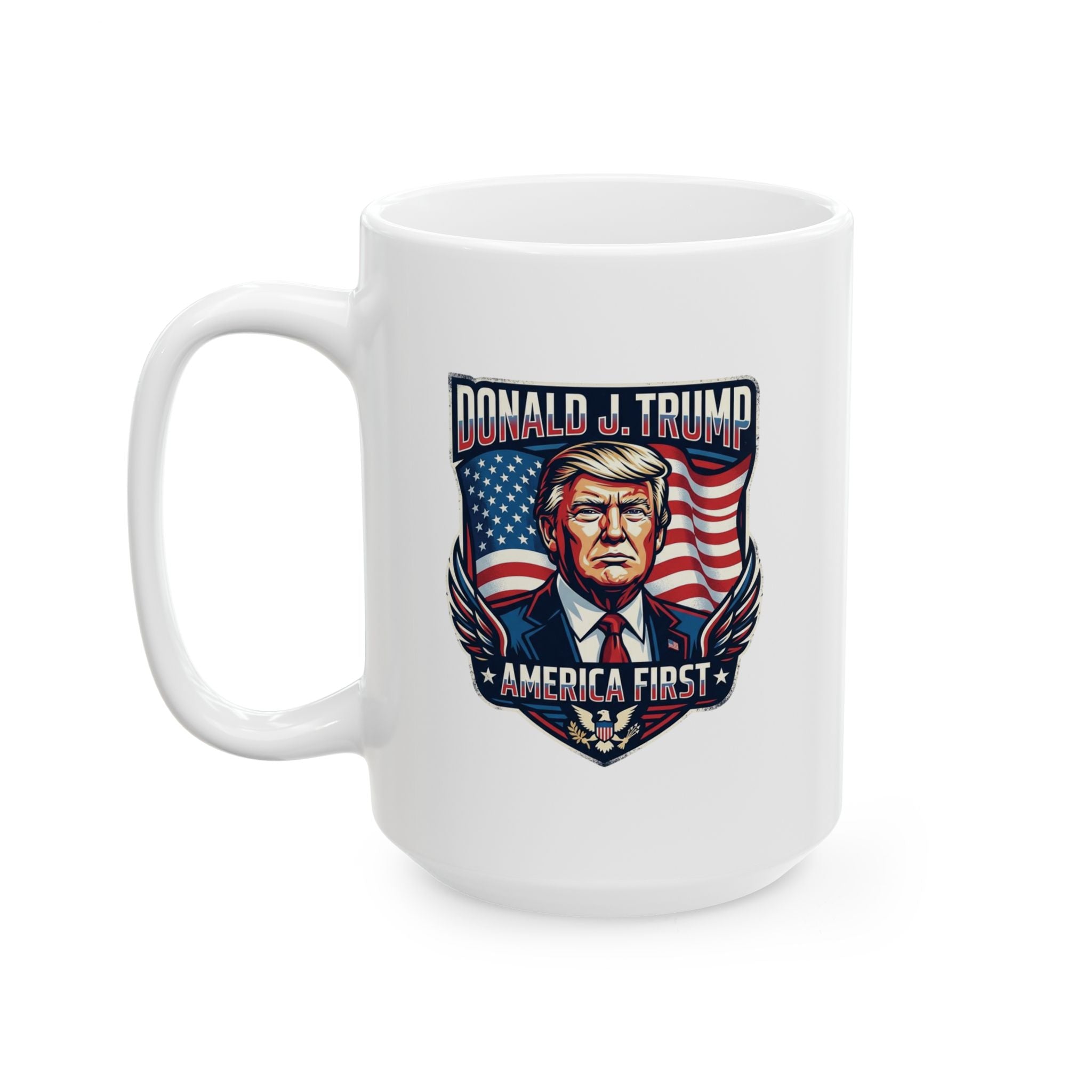 Patriotic Eagle Ceramic Mug – American Flag USA Pride Coffee Cup (11oz/15oz)
