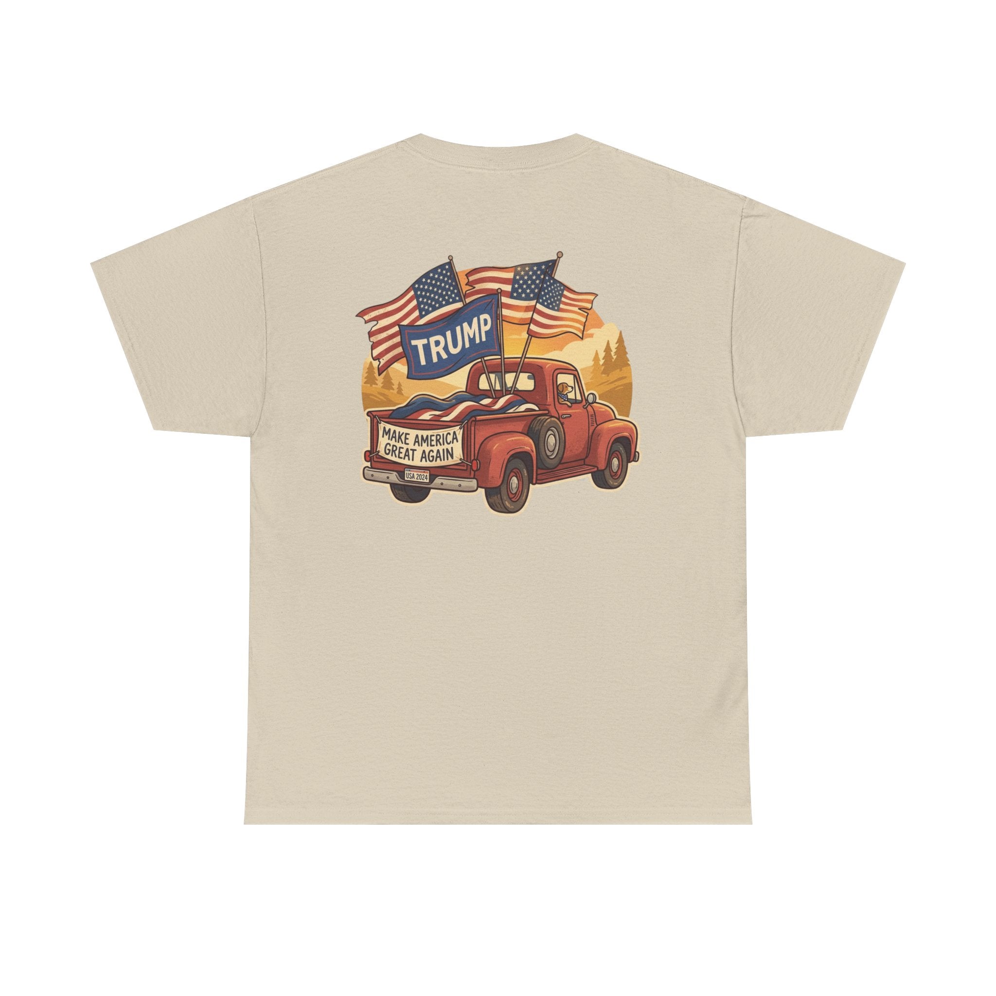 Trump Vintage Truck T-Shirt – Make America Great Again Flag Tee