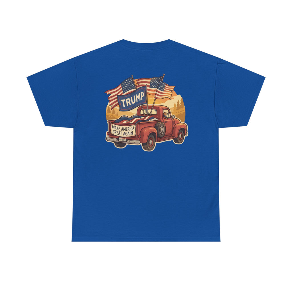 Trump Vintage Truck T-Shirt – Make America Great Again Flag Tee