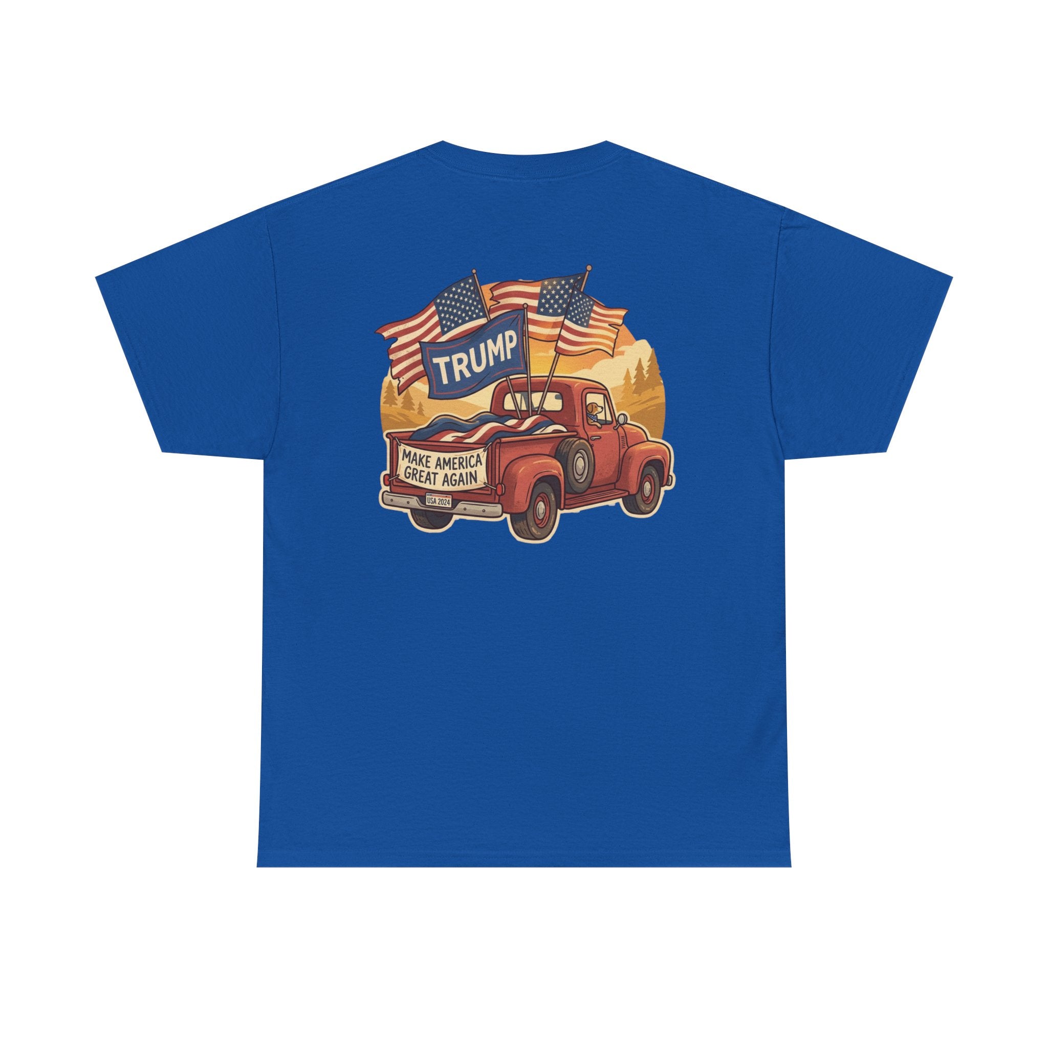 Trump Vintage Truck T-Shirt – Make America Great Again Flag Tee