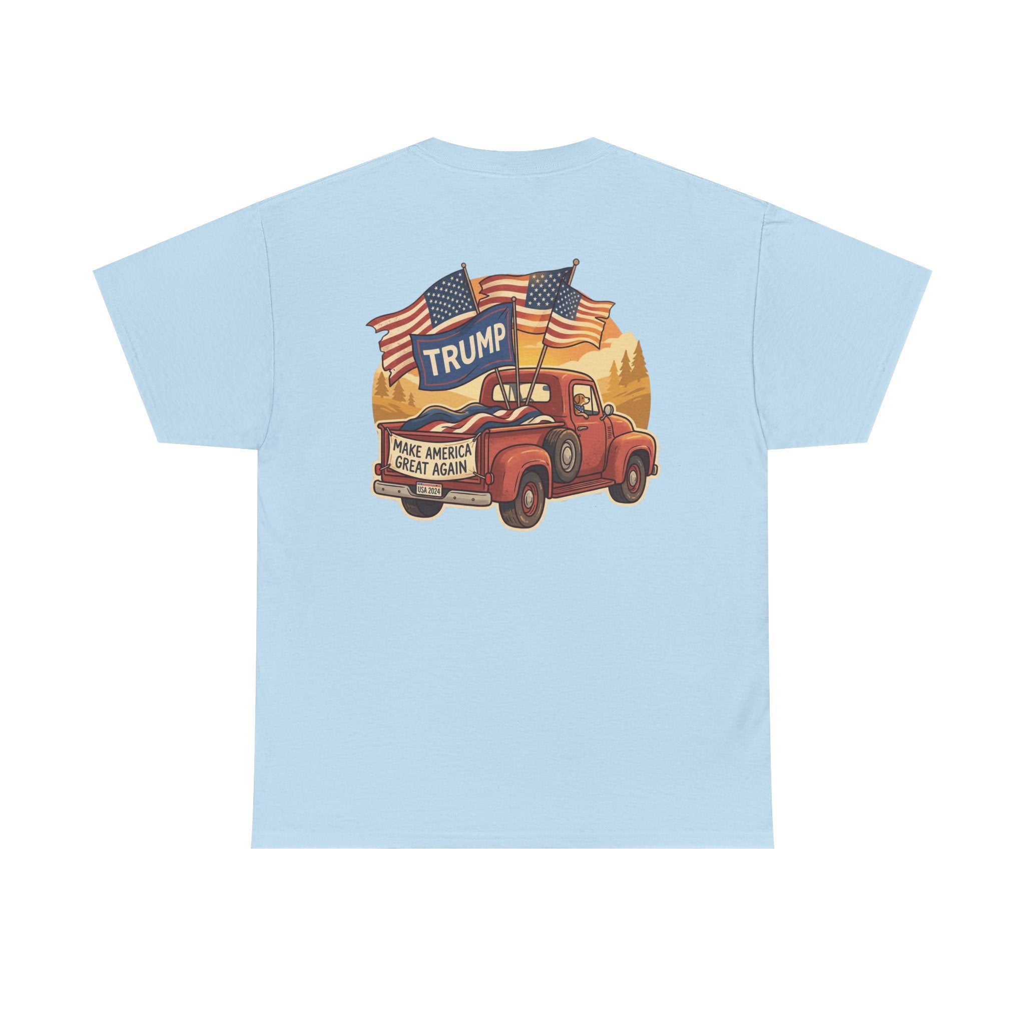 Trump Vintage Truck T-Shirt – Make America Great Again Flag Tee
