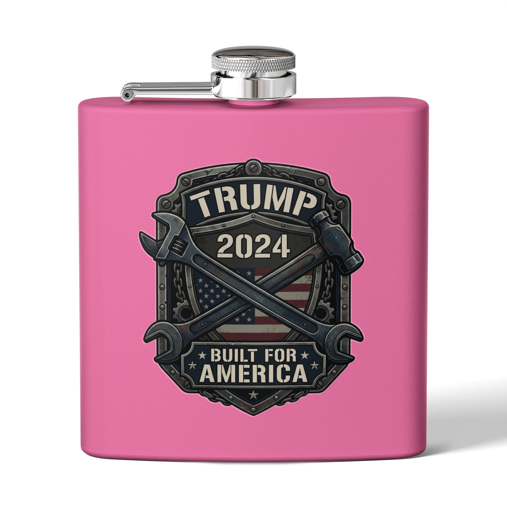 2024 Patriotic Campaign Flask — "Built For America" Stainless Steel 6oz