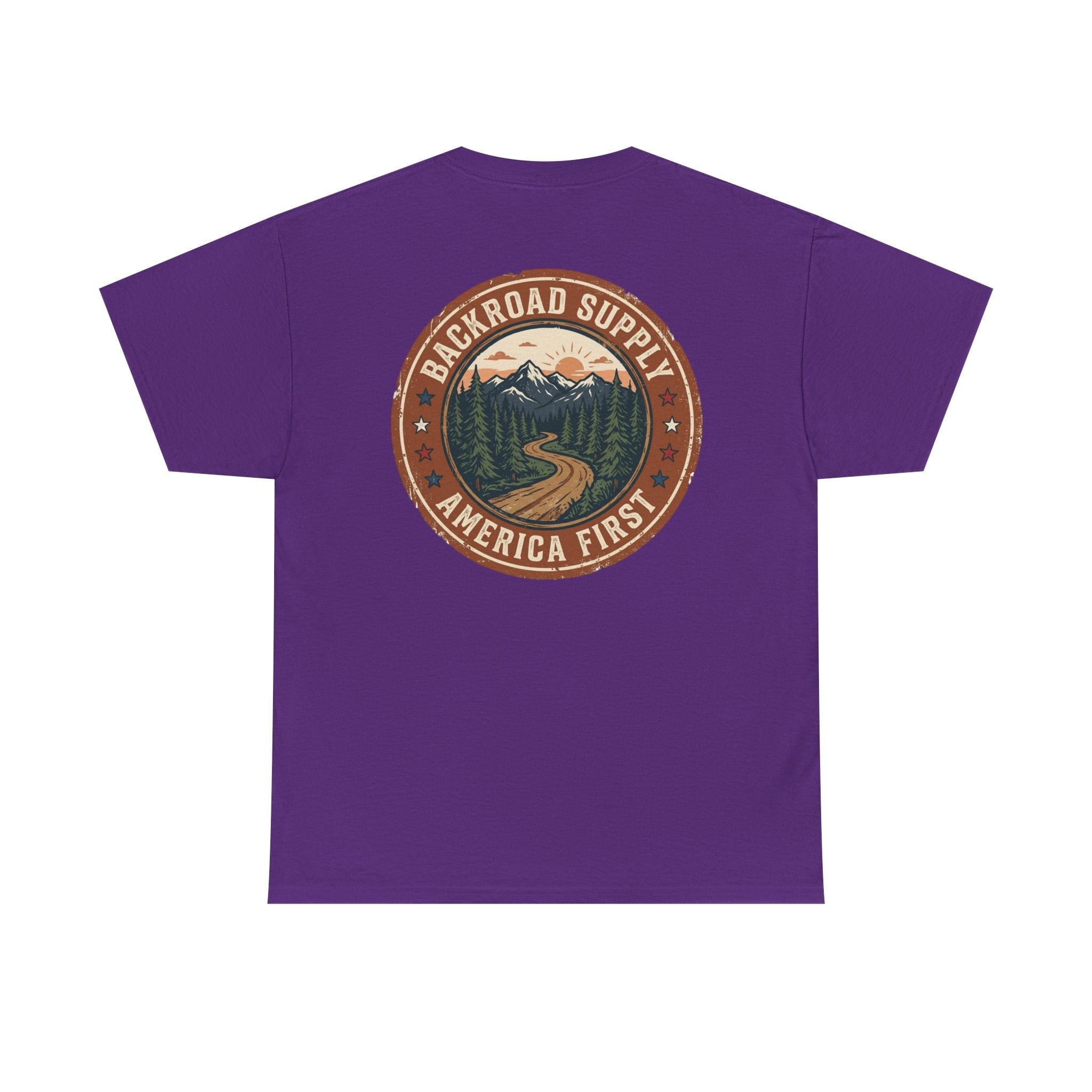 Backroad Supply 'America First' Graphic Tee — Vintage Mountain Road T-Shirt