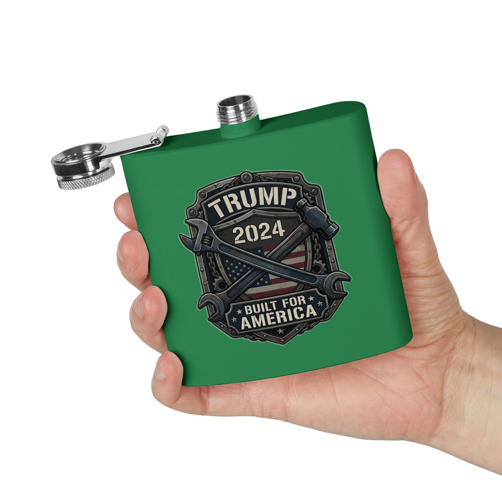 2024 Patriotic Campaign Flask — "Built For America" Stainless Steel 6oz