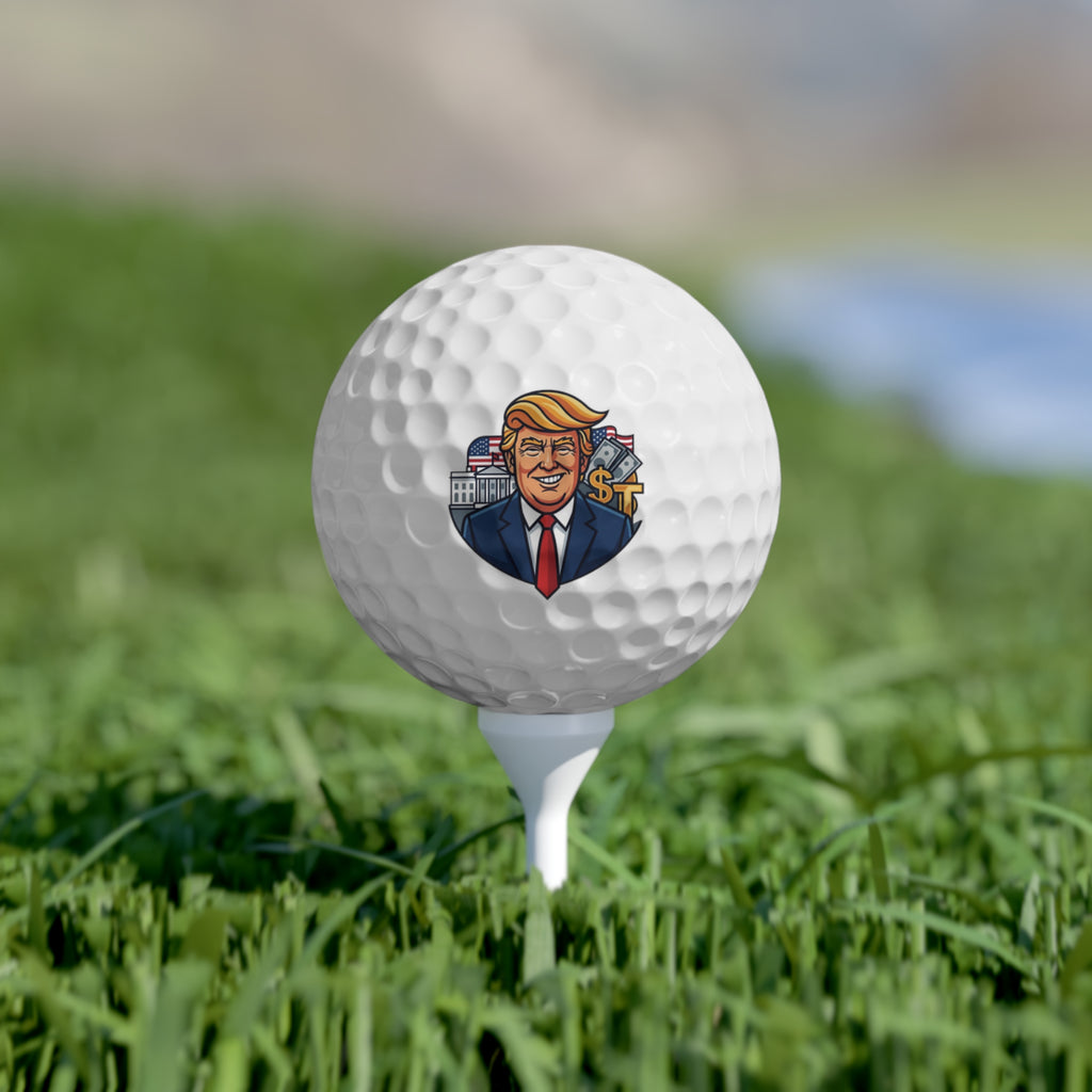 Golf Balls — 6-Pack with Trump Caricature Design