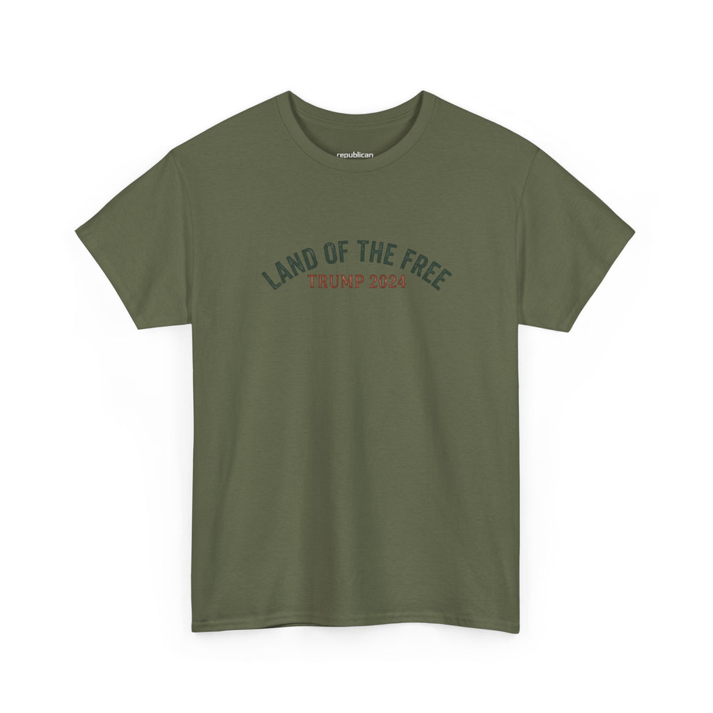 Land of the Free Graphic Tee – Vintage Mountain Campaign Design
