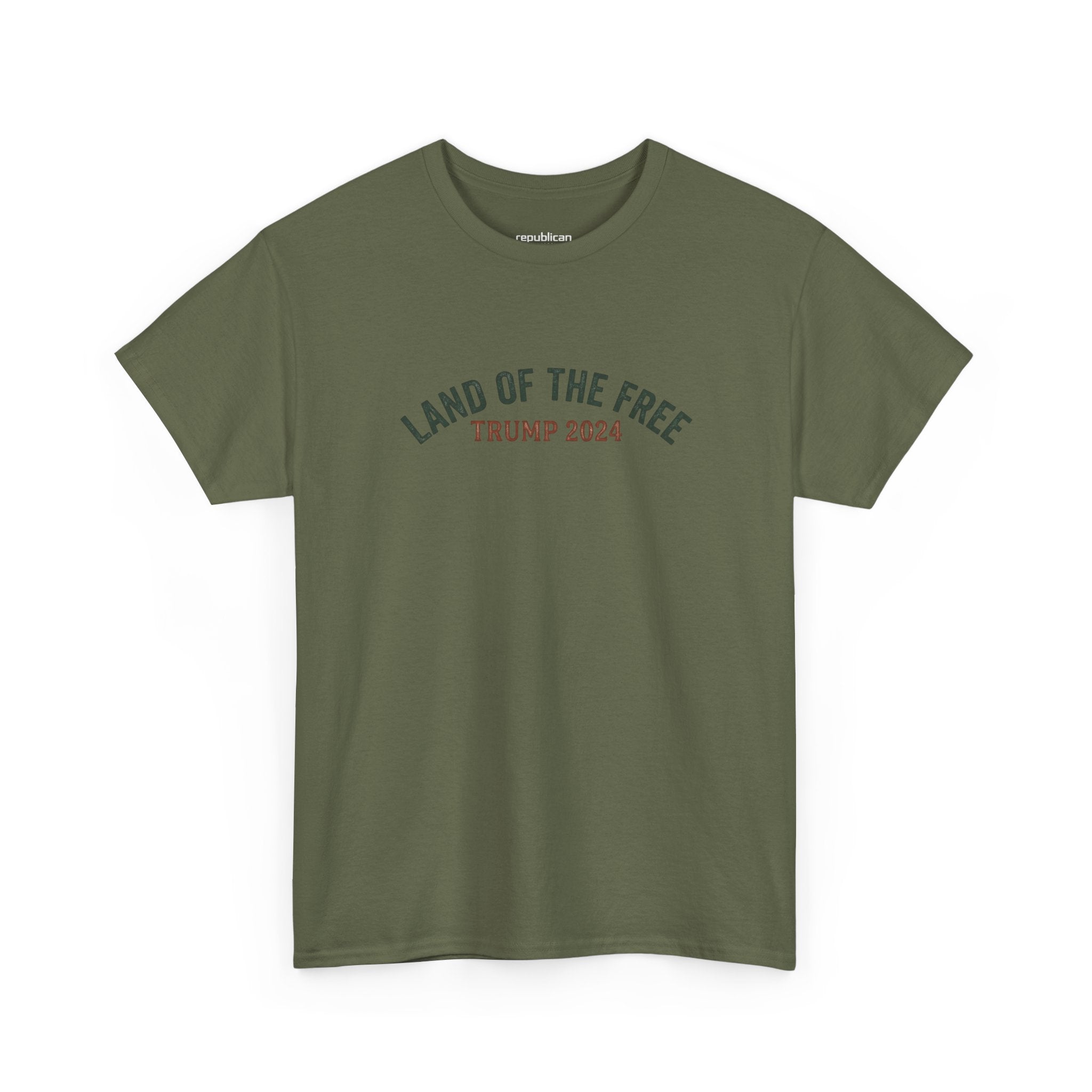 Land of the Free Graphic Tee – Vintage Mountain Campaign Design
