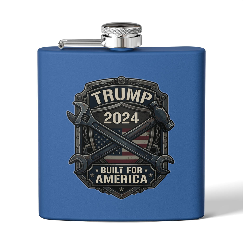 2024 Patriotic Campaign Flask — "Built For America" Stainless Steel 6oz