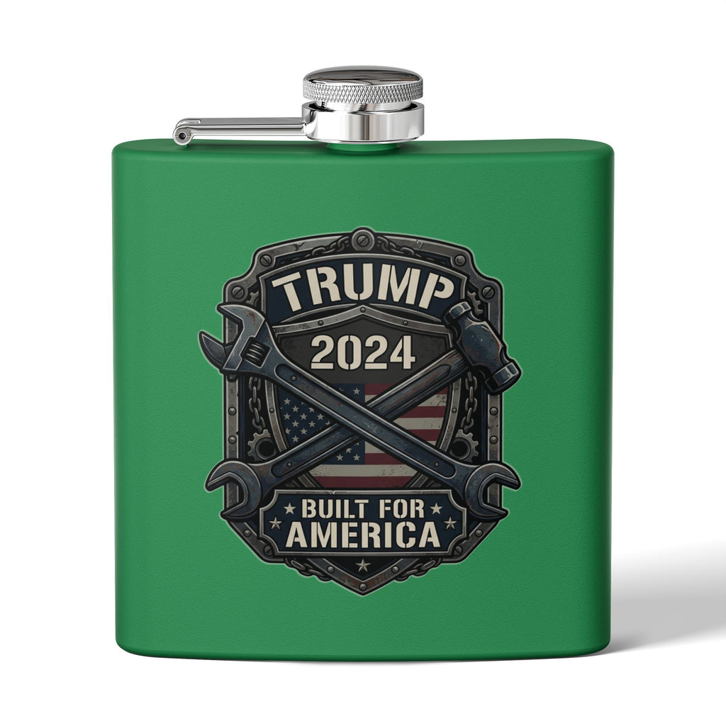 2024 Patriotic Campaign Flask — "Built For America" Stainless Steel 6oz
