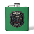 2024 Patriotic Campaign Flask — "Built For America" Stainless Steel 6oz