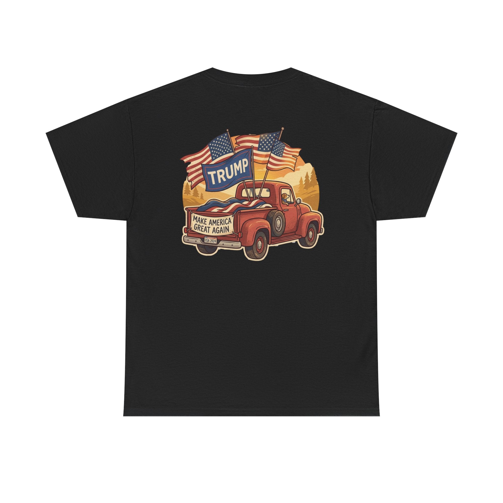 Trump Vintage Truck T-Shirt – Make America Great Again Flag Tee