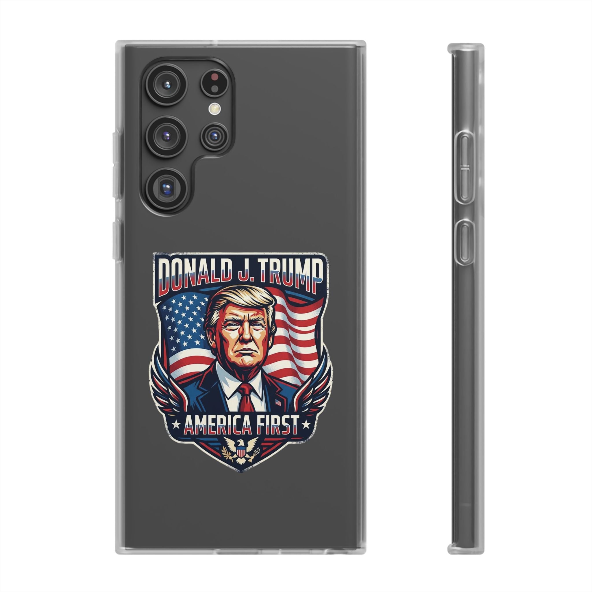 Political Phone Case — 'America First' Patriotic Shield Design