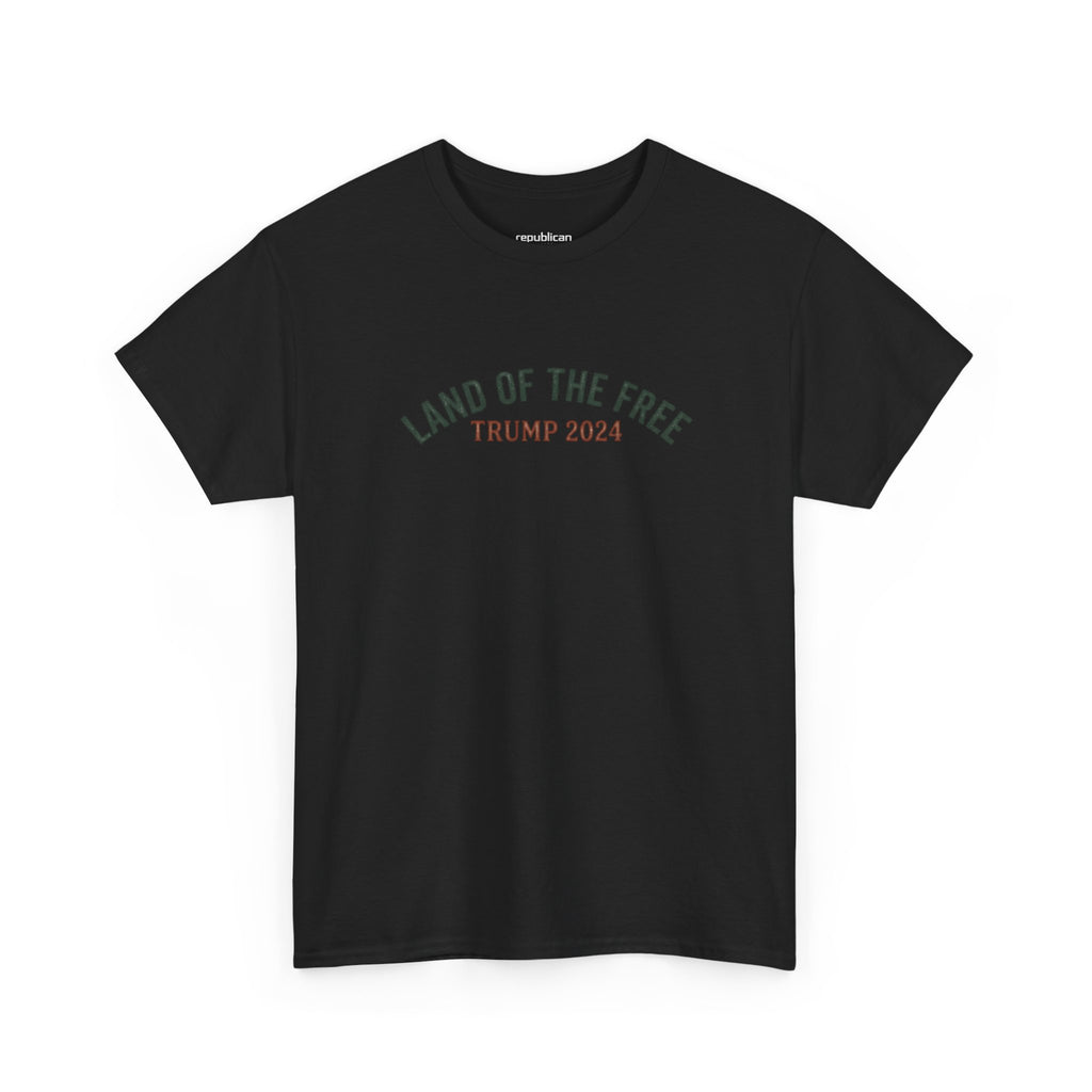 Land of the Free Graphic Tee – Vintage Mountain Campaign Design