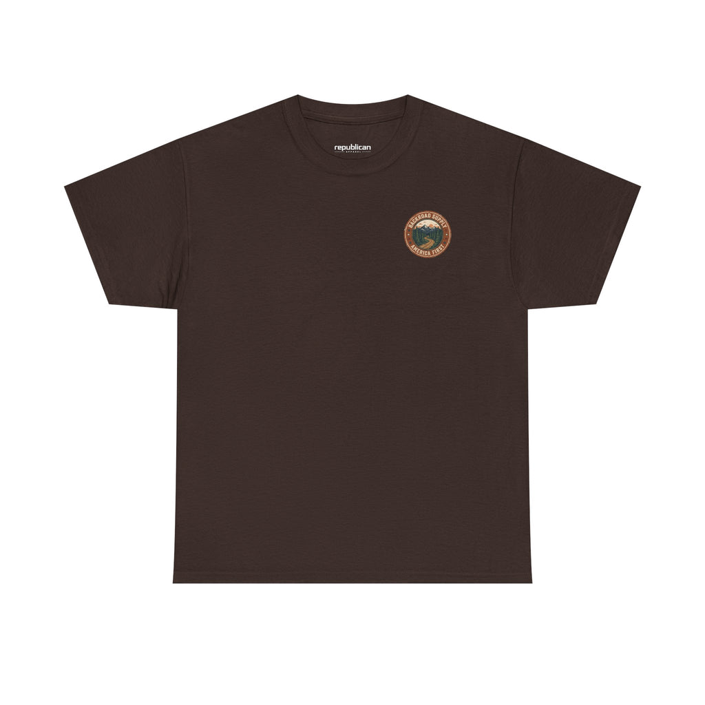 Backroad Supply 'America First' Graphic Tee — Vintage Mountain Road T-Shirt