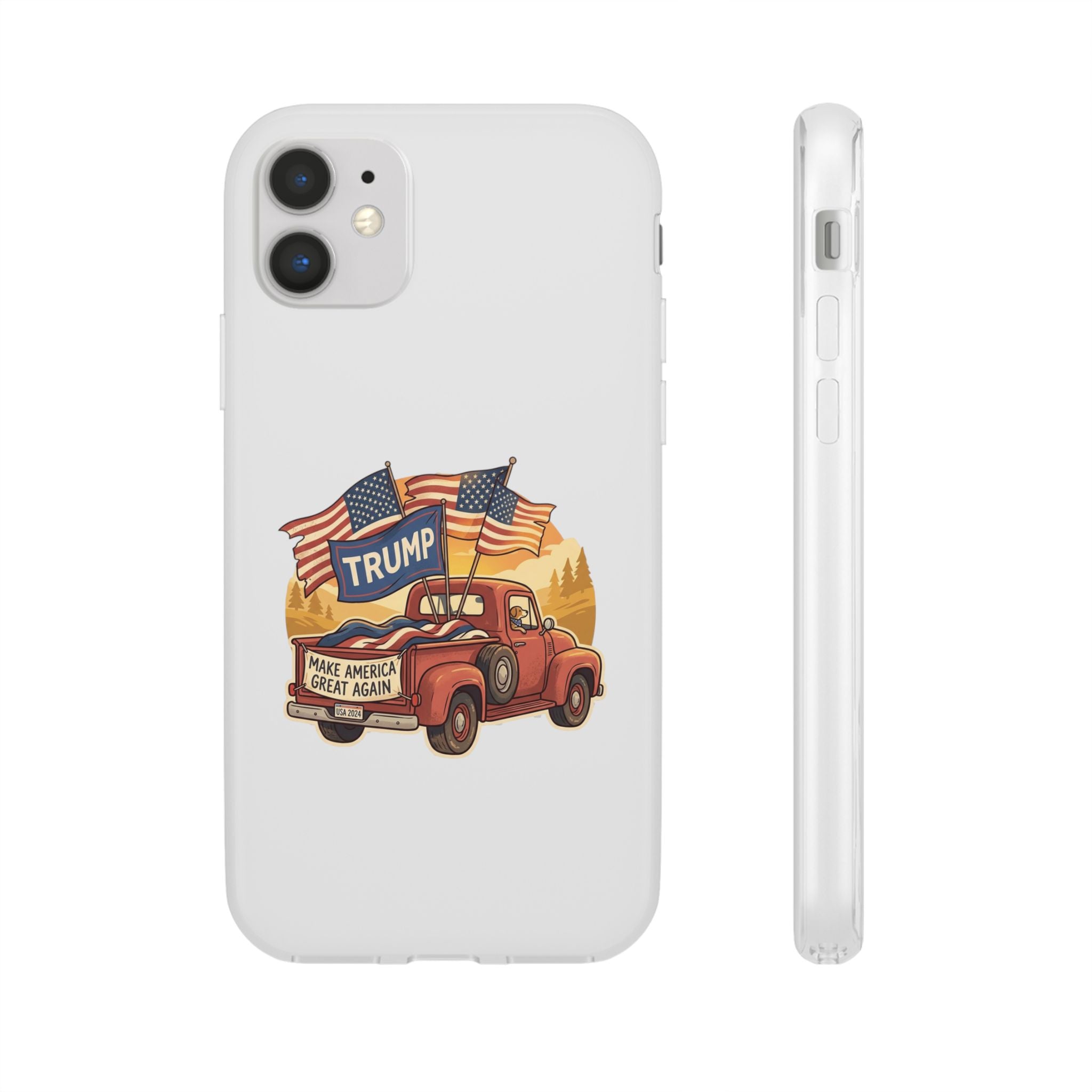 Trump Truck Phone Case — Patriotic MAGA Flag iPhone Case