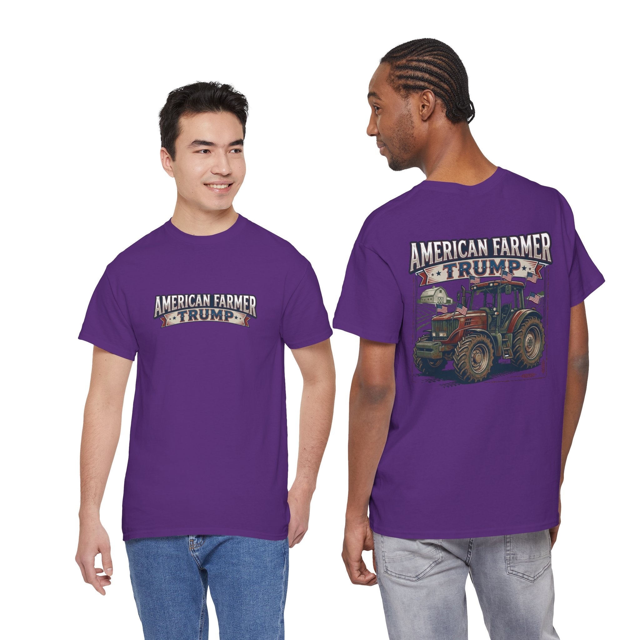 American Farmer Trump T-Shirt – Patriotic Tractor Graphic Tee
