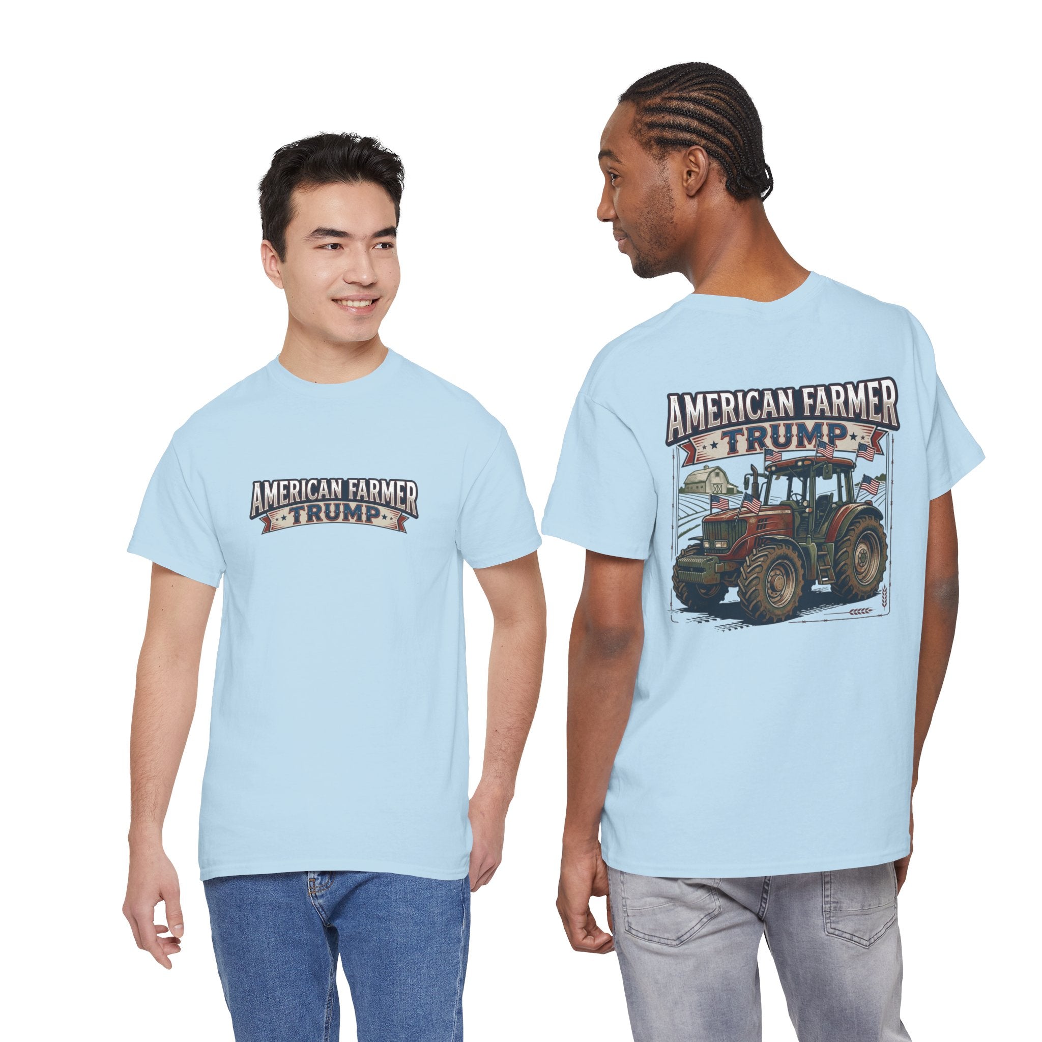 American Farmer Trump T-Shirt – Patriotic Tractor Graphic Tee