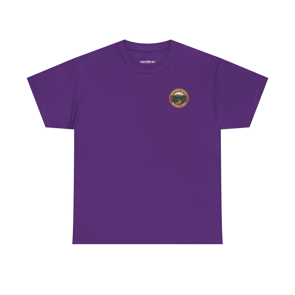 Backroad Supply 'America First' Graphic Tee — Vintage Mountain Road T-Shirt