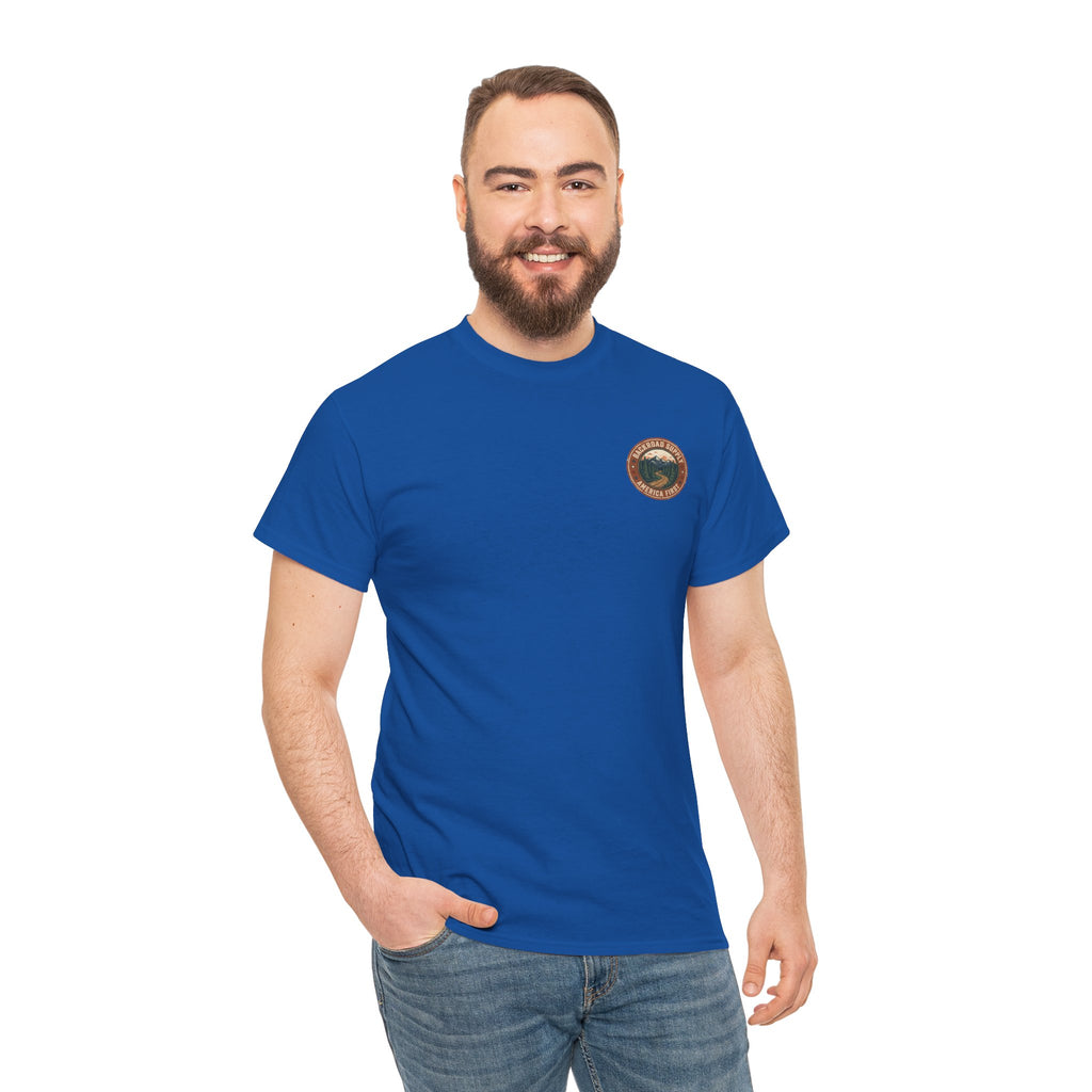 Backroad Supply 'America First' Graphic Tee — Vintage Mountain Road T-Shirt