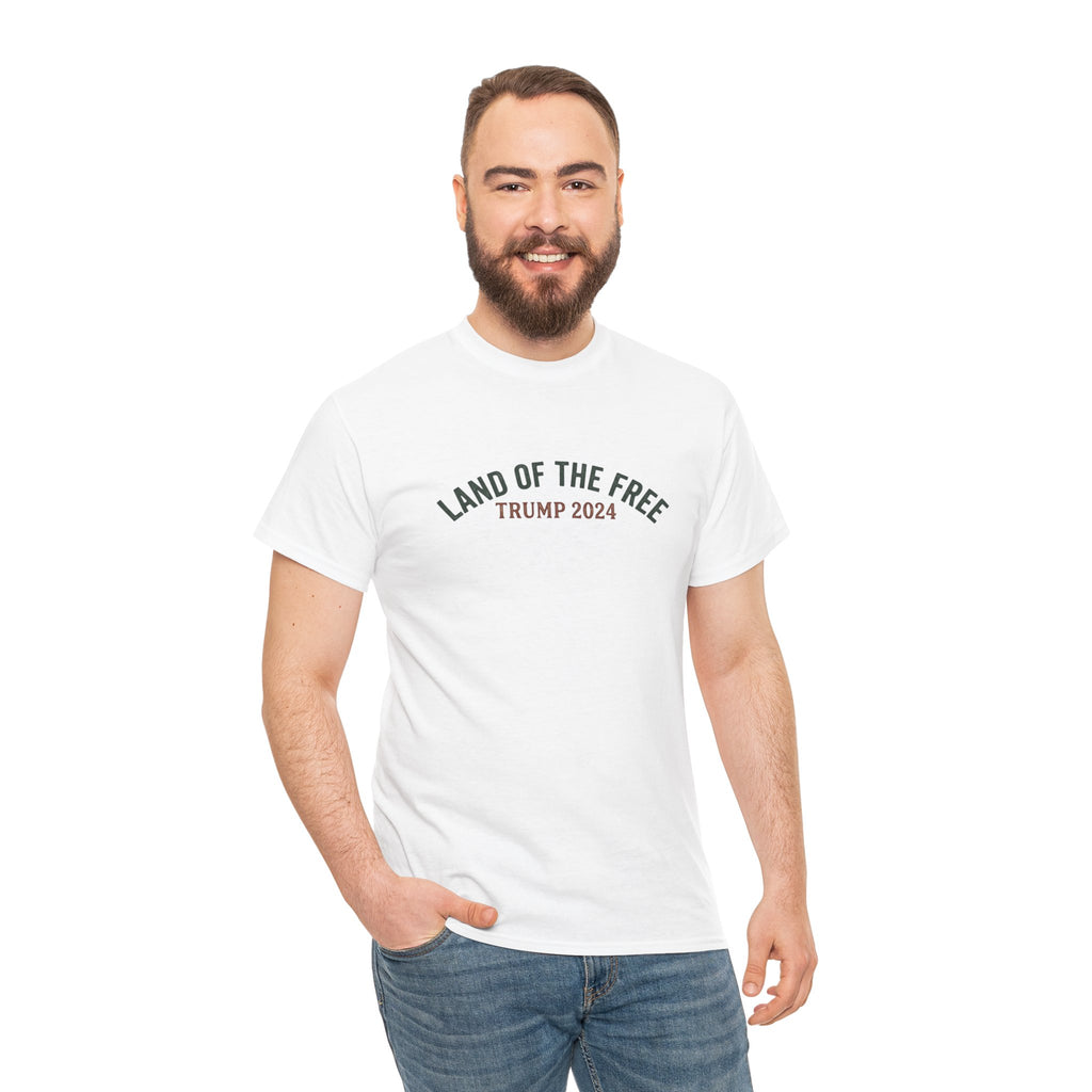 Land of the Free Graphic Tee – Vintage Mountain Campaign Design