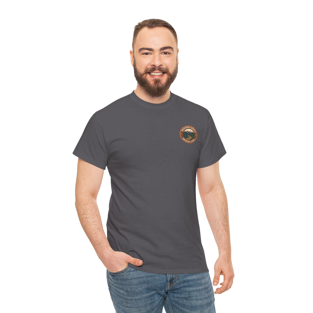 Backroad Supply 'America First' Graphic Tee — Vintage Mountain Road T-Shirt