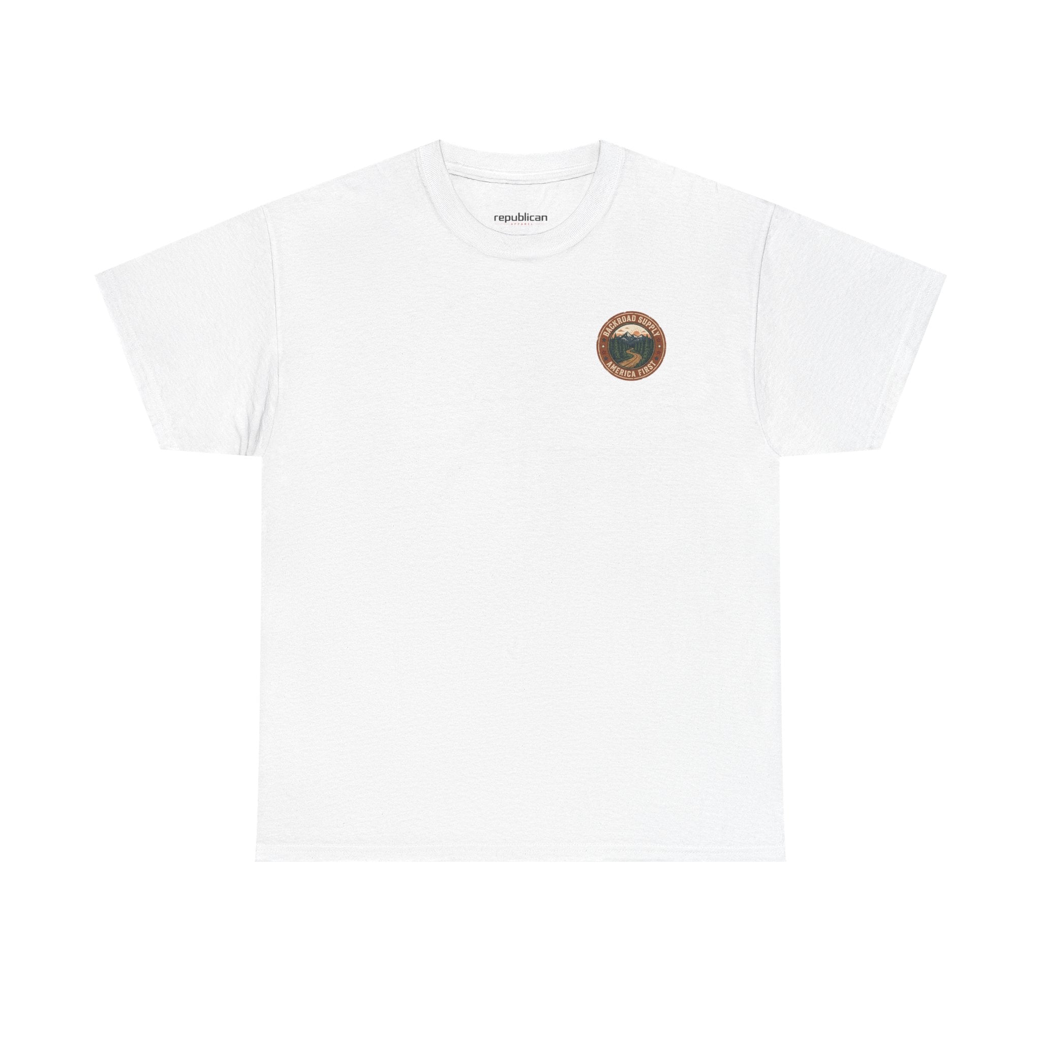 Backroad Supply 'America First' Graphic Tee — Vintage Mountain Road T-Shirt
