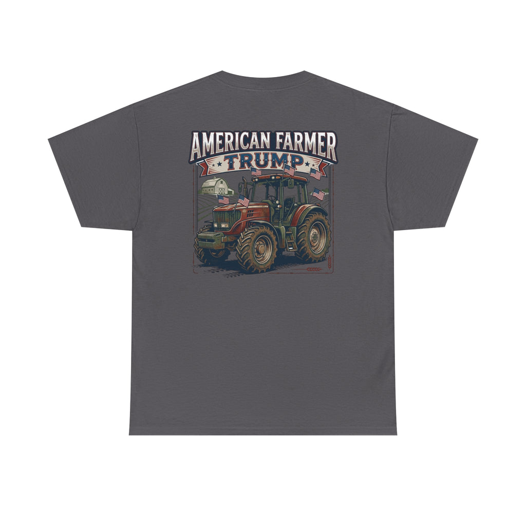 American Farmer Trump T-Shirt – Patriotic Tractor Graphic Tee