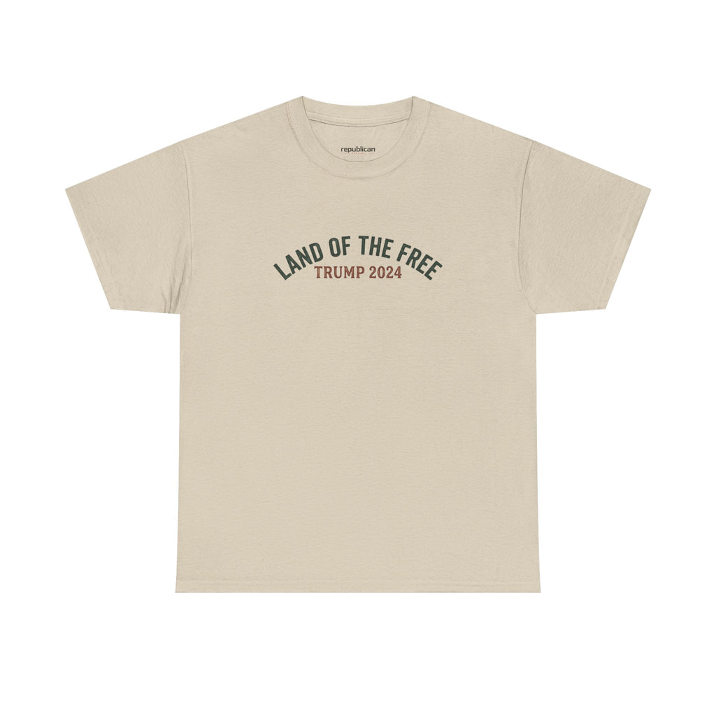 Land of the Free Graphic Tee – Vintage Mountain Campaign Design