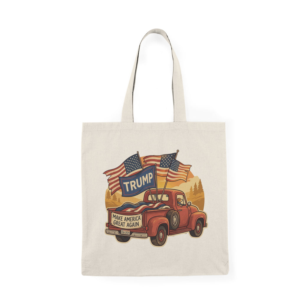 Patriotic Truck Tote Bag — Make America Great Again Flag Design