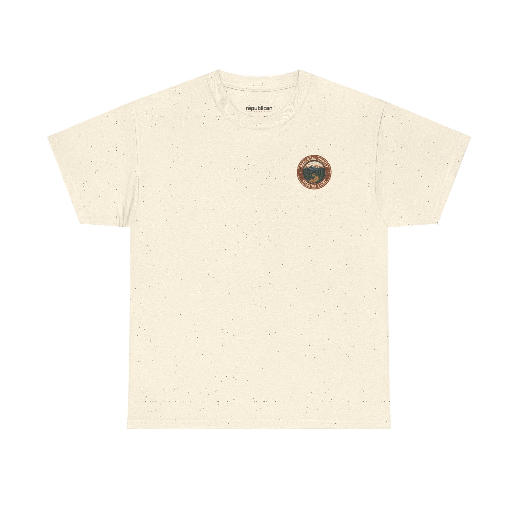 Backroad Supply 'America First' Graphic Tee — Vintage Mountain Road T-Shirt