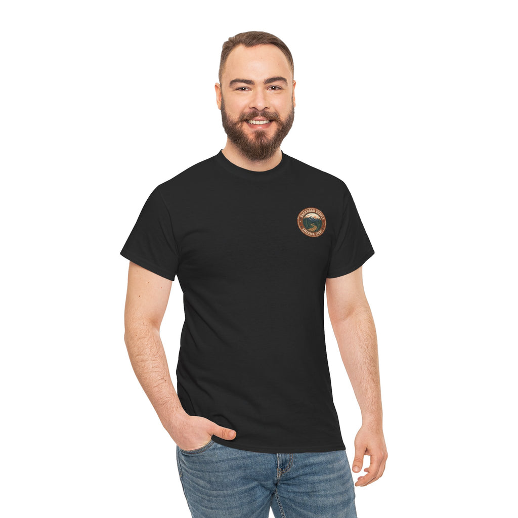 Backroad Supply 'America First' Graphic Tee — Vintage Mountain Road T-Shirt