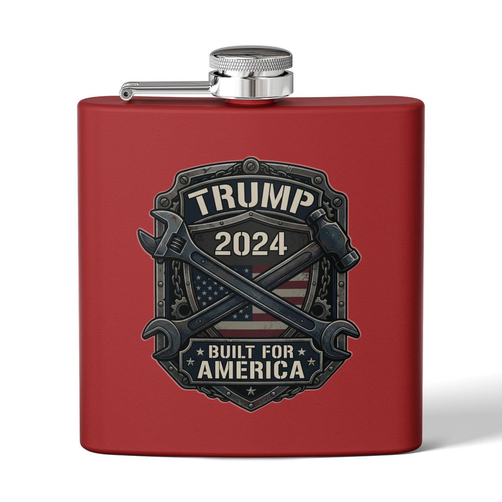 2024 Patriotic Campaign Flask — "Built For America" Stainless Steel 6oz