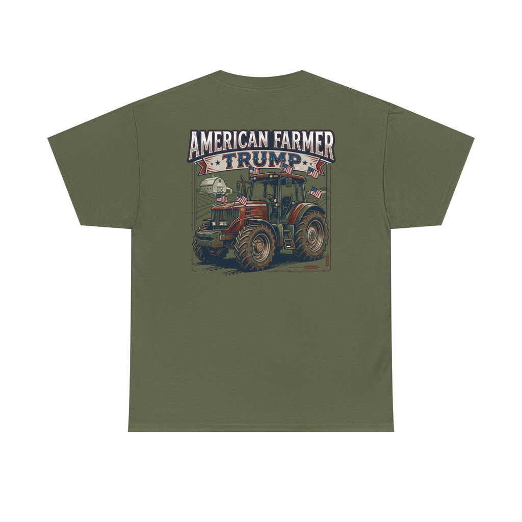 American Farmer Trump T-Shirt – Patriotic Tractor Graphic Tee