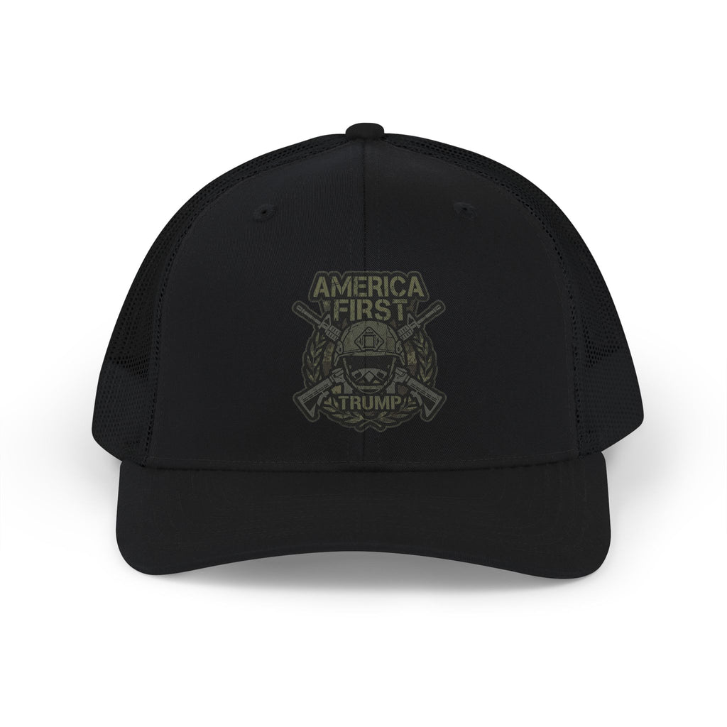 America First Trucker Cap – Patriotic 'America First' Mesh Snapback