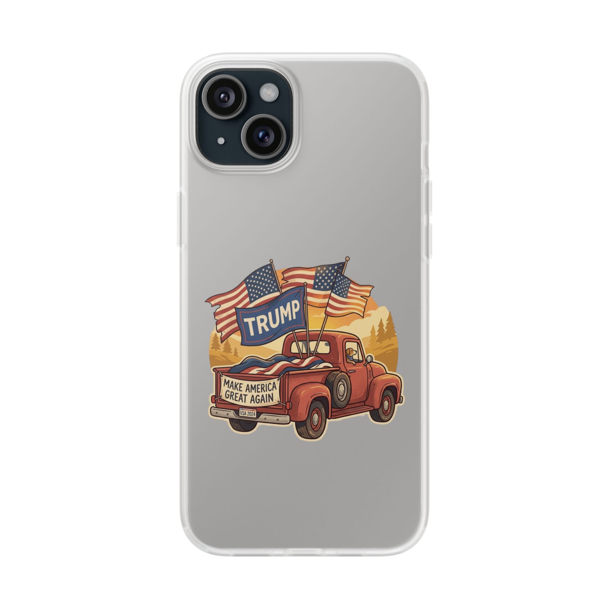 Trump Truck Phone Case — Patriotic MAGA Flag iPhone Case